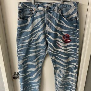Levi's x Clot tiger print straight denim pants